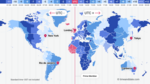 Time zone map illustration showing time zones for the whole world.