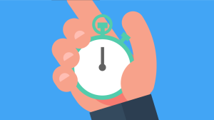 Illustration of a hand holding a stopwatch