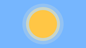 The sun is shining bright on the blue sky.