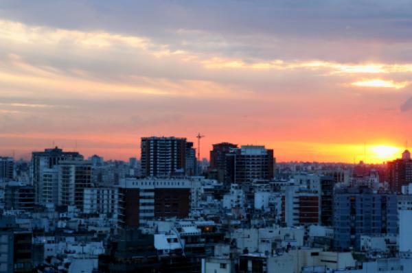 Sunset in Buenos Aires, Argentina.