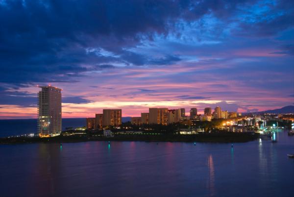 Beautiful sunset in Puerto Vallarta, Mexico