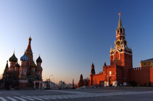 St. Basil's & The Kremlin at Moscow at Night from Red Square