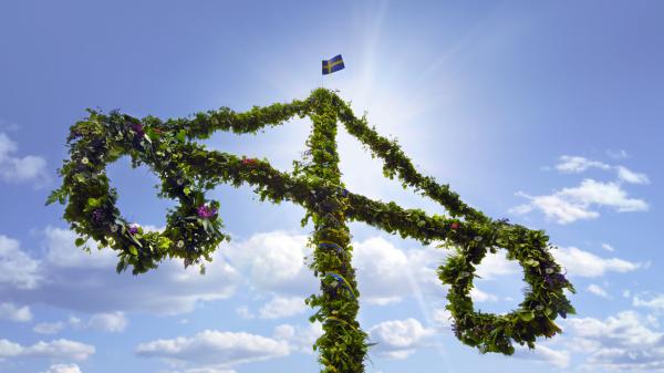 Midsummer maypole in Sweden.