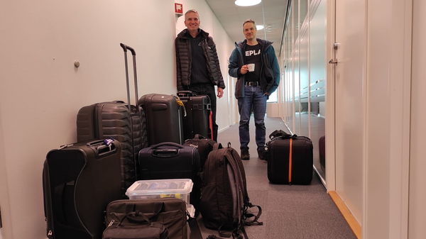 timeanddate.com’s Steffen Thorsen and Adalbert Michelic about to hit the road with the mobile observatory, March 28, 2025.