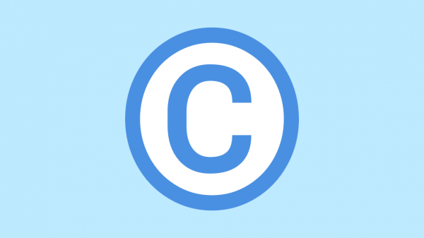 Illustration of copyright using a copyright symbol