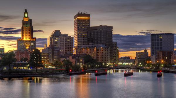 The skyline of Providence, Rhode Island, USA.