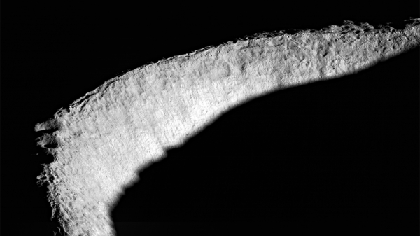 The rim of Shackleton crater at the Moon’s South Pole, taken by NASA’s Lunar Reconnaissance Orbiter.