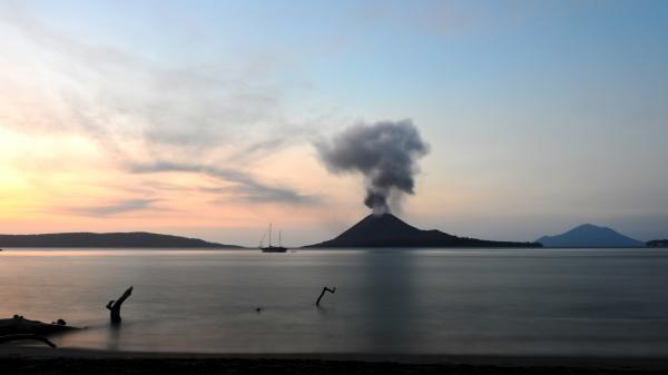 Anak Krakatau at sunset.