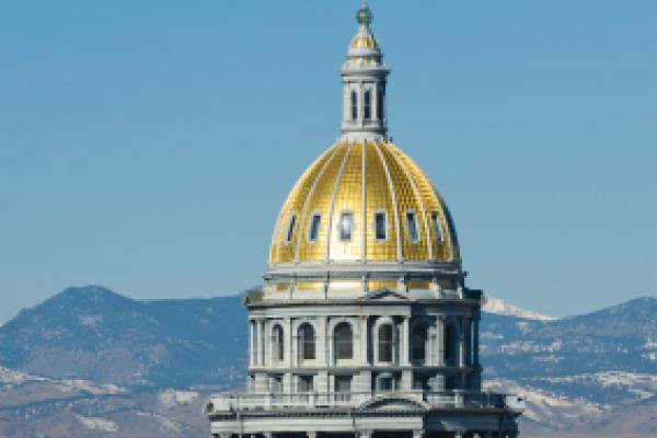 Denver State Capitol Building with Mountain View