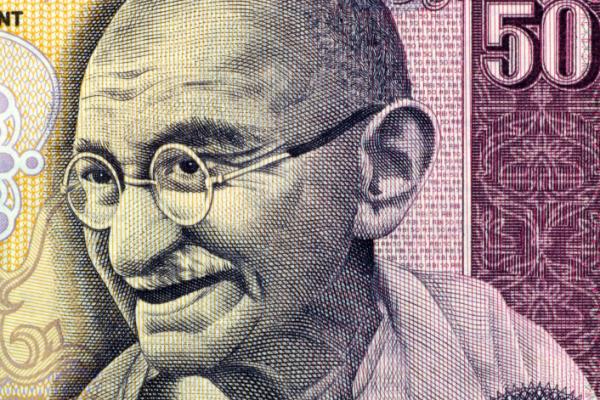 Gandhi on 50 rupees banknote from India
