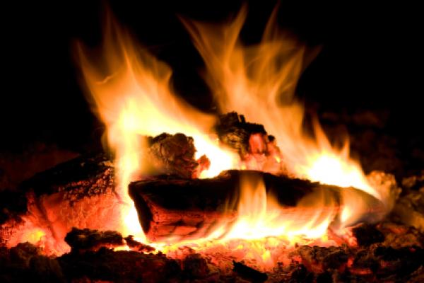 Fire flame on a dark background Fire flame on a dark background