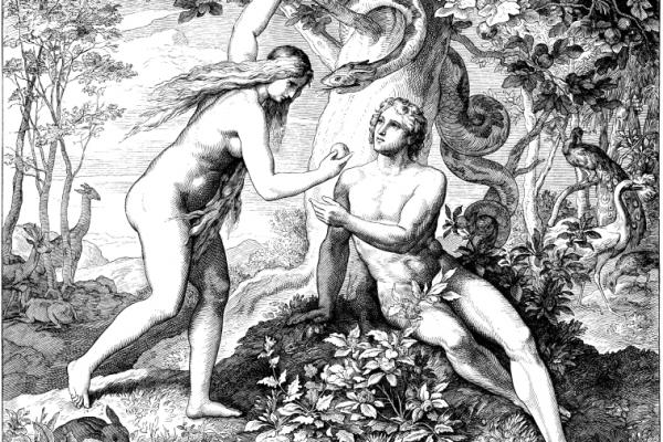 Engraving depicting Adam and Eve