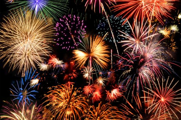 Colorful fireworks over a night sky Colorful fireworks over a night sky