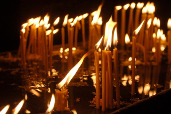 Candles burning for Christmas in an orthodox church Candles burning for Christmas in an orthodox church