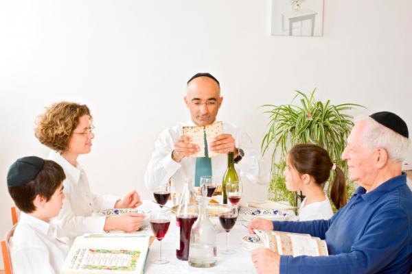 Jewish family celebrating Passover Jewish family celebrating Passover
