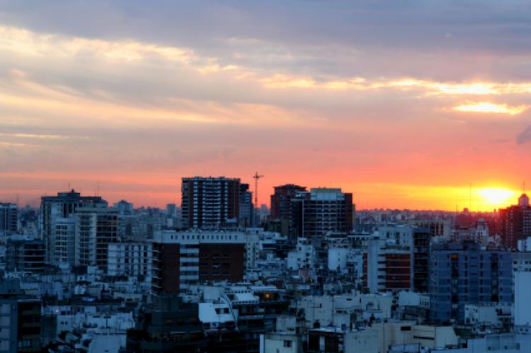 Sunset in Buenos Aires, Argentina.