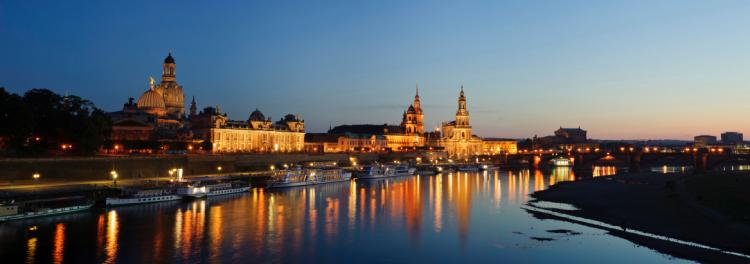 Dresden Castle silhouette at sunset in Dresden, Germany