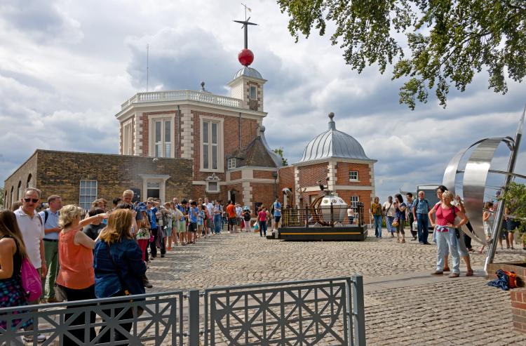 Prime Meridian line at the Royal Observatory in Greenwich, London