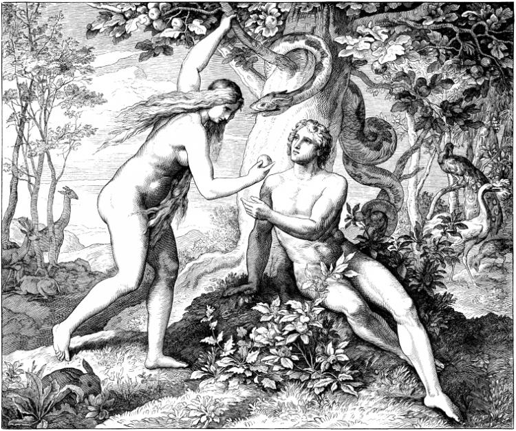 Engraving depicting Adam and Eve
