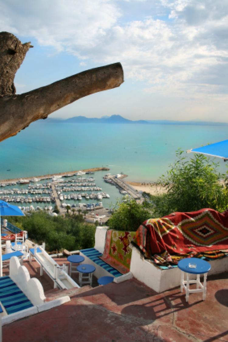 Colorful view of Tunisian Harbor