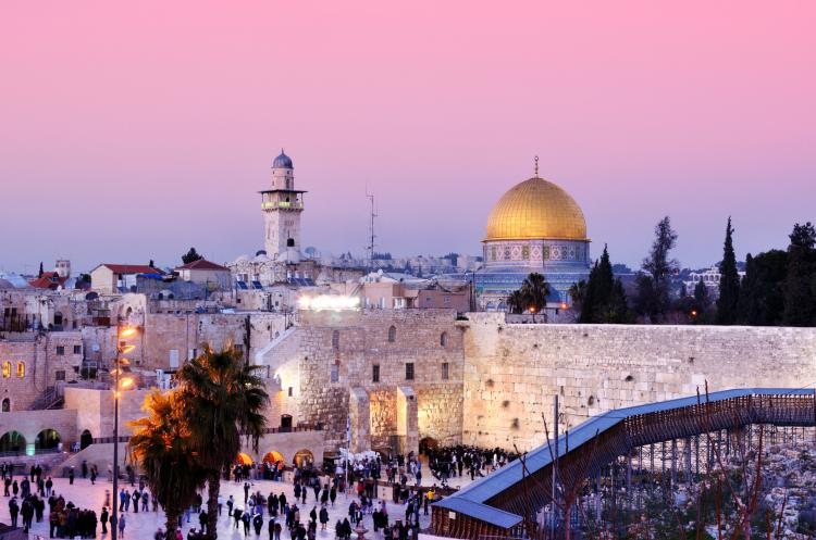 Dome of the Rock at sunset