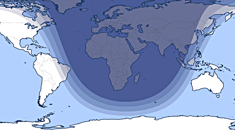 World map showing day, night, and twilight at 21:44 UTC on December 21.