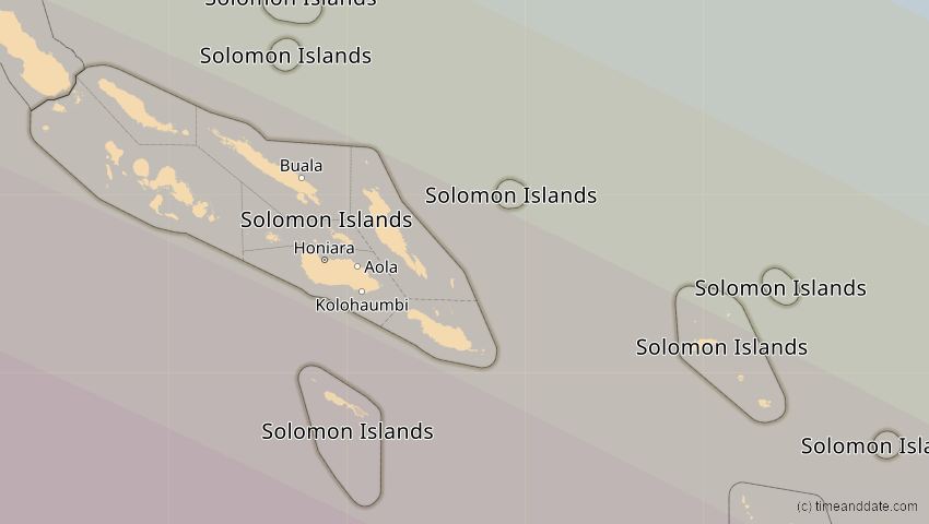 A map of Salomonen, showing the path of the 14. Nov 2012 Totale Sonnenfinsternis