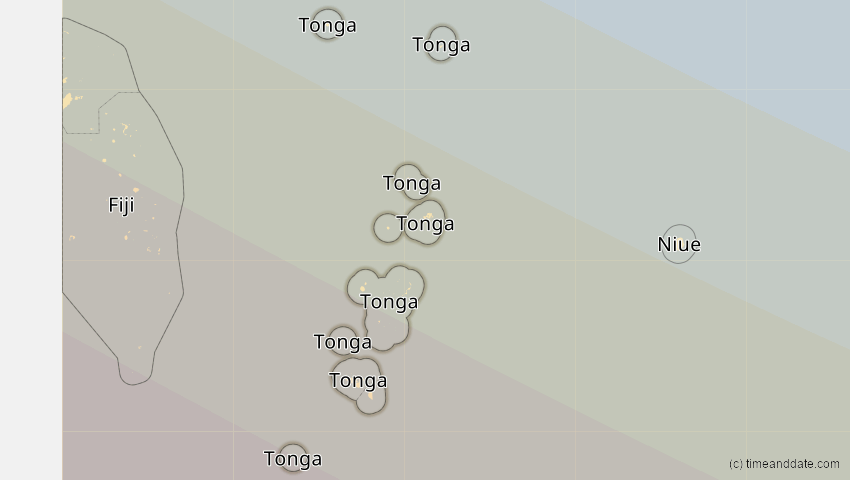 A map of Tonga, showing the path of the 14. Nov 2012 Totale Sonnenfinsternis