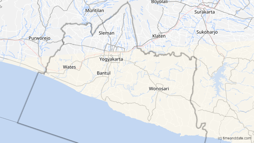 A map of Sonderregion Yogyakarta, Indonesien, showing the path of the 29. Apr 2014 Ringförmige Sonnenfinsternis