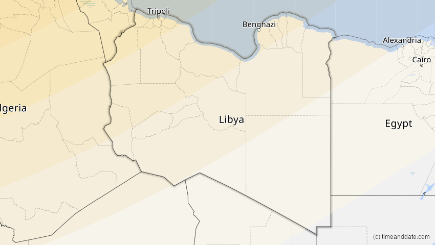 A map of Libyen, showing the path of the 20. Mär 2015 Totale Sonnenfinsternis