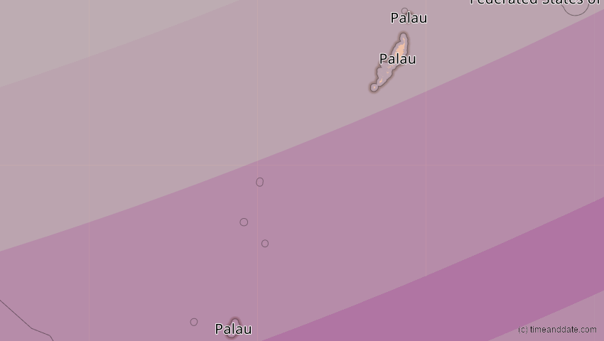 A map of Palau, showing the path of the 9. Mär 2016 Totale Sonnenfinsternis
