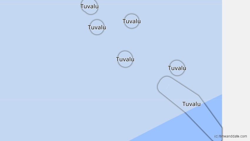 A map of Tuvalu, showing the path of the 9. Mär 2016 Totale Sonnenfinsternis