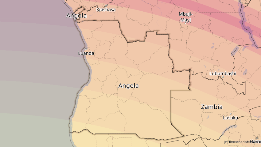 A map of Angola, showing the path of the 1. Sep 2016 Ringförmige Sonnenfinsternis