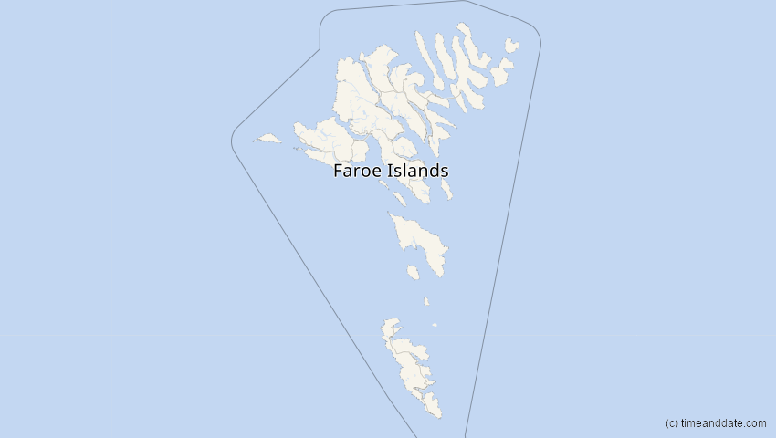 A map of Faroe Islands, Denmark, showing the path of the Aug 11, 2018 Partial Solar Eclipse