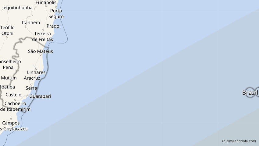 A map of Espírito Santo, Brasilien, showing the path of the 9. Mai 2032 Ringförmige Sonnenfinsternis