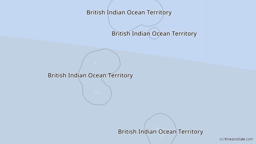 A map of British Indian Ocean Territory, United Kingdom, showing the path of the Oct 3, 2043 Annular Solar Eclipse