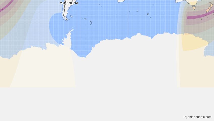 A map of Antarktis, showing the path of the 22. Mär 2099 Ringförmige Sonnenfinsternis