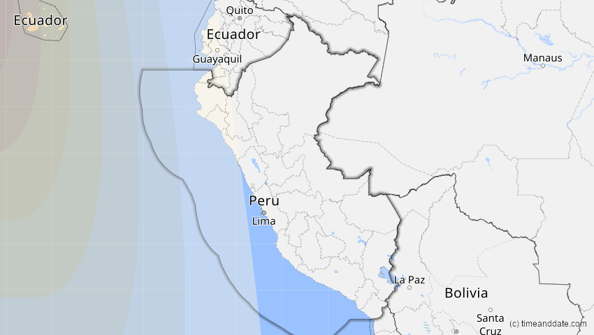 A map of Peru, showing the path of the 21. Mär 2099 Ringförmige Sonnenfinsternis