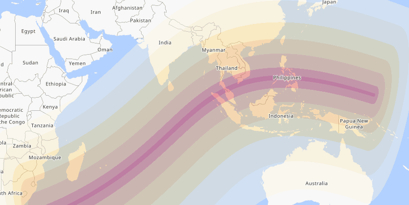 Click for interactive map of the May 8/9, 1929 Eclipse Eclipse Path For May 8/9, 1929 Eclipse