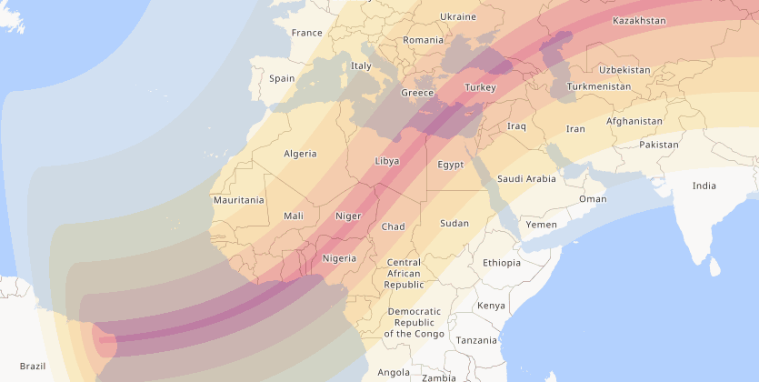 Click for interactive map of the March 29, 2006 Eclipse Eclipse Path For March 29, 2006 Eclipse