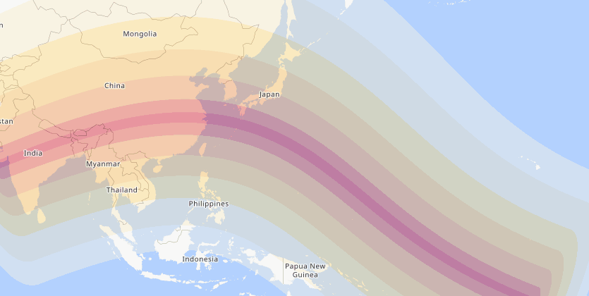 Click for interactive map of the July 21/22, 2009 Eclipse Eclipse Path For July 21/22, 2009 Eclipse
