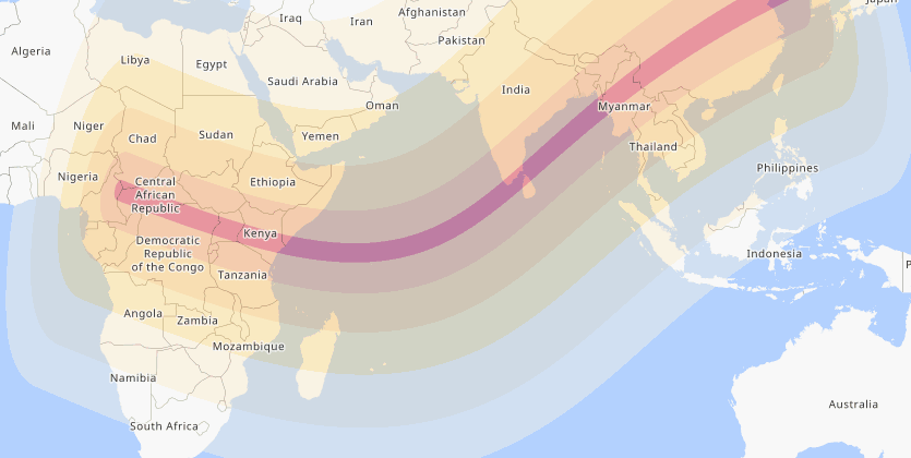 Click for interactive map of the January 14/15, 2010 Eclipse Eclipse Path For January 14/15, 2010 Eclipse