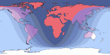 Map of the 20291220 Total Lunar Eclipse