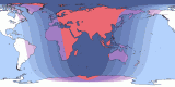 Map of the 20321018 Total Lunar Eclipse