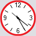 School Clock Red