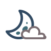 Partly cloudy.