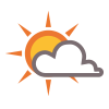 Partly cloudy.