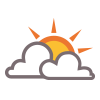 Broken clouds.