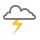 Thunderstorms. Broken clouds.