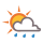 A few showers. Mostly cloudy.